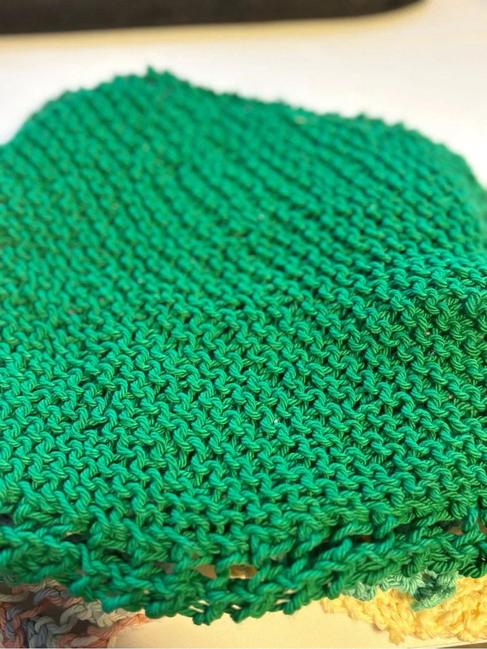 Handmade Cotton Knit Dishcloth Set of 10